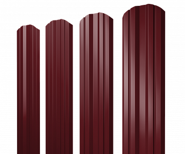 Штакетник Twin фигурный RAL 3005 матовый (красное вино) 0,45 мм